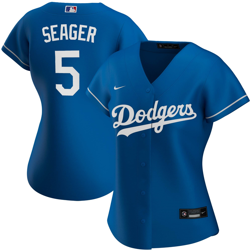 2020 MLB Women Los Angeles Dodgers Corey Seager Nike Royal Alternate 2020 Replica Player Jersey 1->los angeles dodgers->MLB Jersey